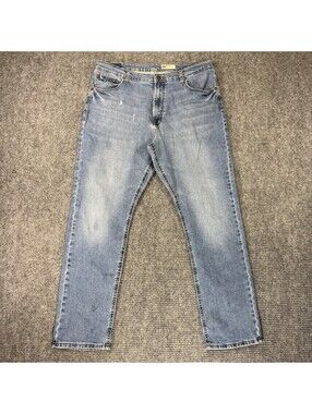 Wrangler Jeans Men’s 38x32 Athletic Fit Stretch Light Wash Blue Denim Pants